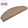 Self-adhesive stair mat 10 pcs 65x21x4 cm cream by vidaXL, Stair mats - Ref: Foro24-149717, Price: 36,69 €, Discount: %