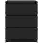 Aparador de madera contrachapada negro 60x35x76 cm
