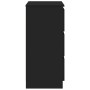 Aparador de madera contrachapada negro 60x35x76 cm