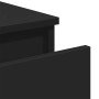Aparador de madera contrachapada negro 60x35x76 cm