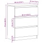 Aparador de madera contrachapada negro 60x35x76 cm