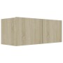 Mueble para TV madera contrachapada color roble 80x30x30 cm