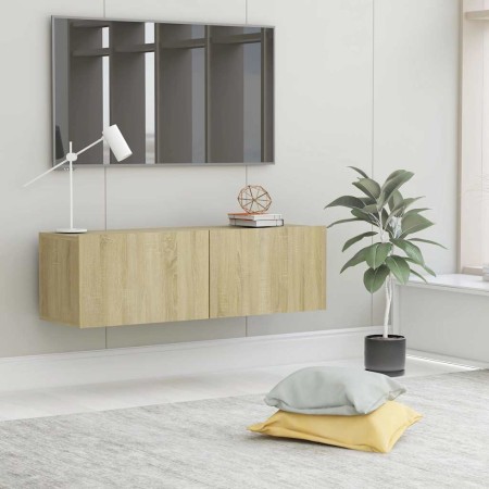 Mueble para TV madera contrachapada color roble 100x30x30 cm en Muebles TV | Comprar online en Foro24