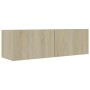 Mueble para TV madera contrachapada color roble 100x30x30 cm en Muebles TV | Comprar online en Foro24
