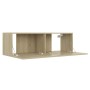 Mueble para TV madera contrachapada color roble 100x30x30 cm en Muebles TV | Comprar online en Foro24