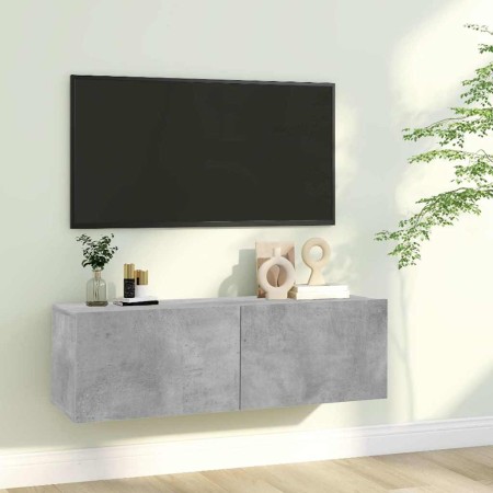Mueble para TV madera contrachapada gris hormigón 100x30x30 cm en Muebles TV | Comprar online en Foro24