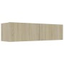Mueble para TV madera contrachapada color roble 120x30x30 cm