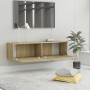 Mueble para TV madera contrachapada color roble 120x30x30 cm