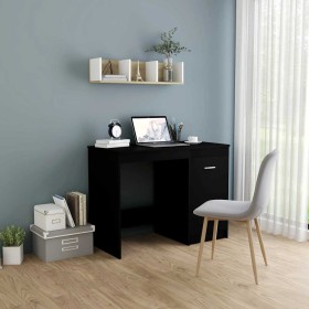 Escritorio de madera contrachapada negro 100x50x76 cm Escritorio de madera contrachapada negro 100x50x76 cm