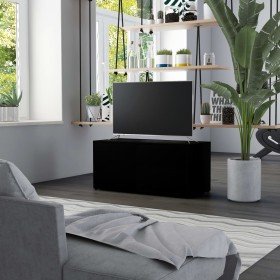 Mueble para TV madera contrachapada negro 80x34x36 cm Mueble para TV madera contrachapada negro 80x34x36 cm
