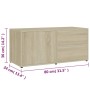 Mueble para TV madera contrachapada color roble 80x34x36 cm en Muebles TV | Comprar online en Foro24