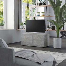 Mueble para TV madera contrachapada gris hormigón 80x34x36 cm