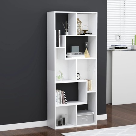 Estantería librería madera contrachapada blanco 67x24x161 cm
