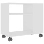 Mesa auxiliar de madera contrachapada blanco 70x35x55 cm