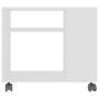 Mesa auxiliar de madera contrachapada blanco 70x35x55 cm
