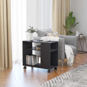 Mesa auxiliar de madera de ingeniería gris 70x35x55 cm Mesa auxiliar de madera de ingeniería gris 70x35x55 cm