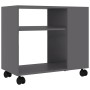 Mesa auxiliar de madera de ingeniería gris 70x35x55 cm