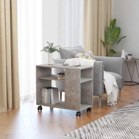 Mesa auxiliar de madera contrachapada gris hormigón 70x35x55 cm Mesa auxiliar de madera contrachapada gris hormigón 70x35x55 cm