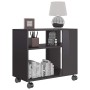 Mesa auxiliar madera contrachapada gris brillante 70x35x55 cm