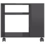 Mesa auxiliar madera contrachapada gris brillante 70x35x55 cm