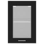 Vitrina colgante de madera maciza "Lyon", color negro, 40 x 31