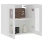 Vitrina colgante de madera de ingeniería "Lyon" blanca 60x31x60