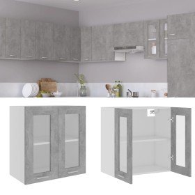 Vitrina colgante "Lyon" de, gris hormigón, 60x31x60 cm, madera