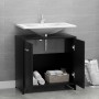 Armario de baño madera contrachapada negro 60x33x61 cm