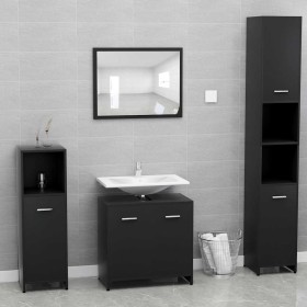 Conjunto de muebles de baño madera contrachapada negro Conjunto de muebles de baño madera contrachapada negro