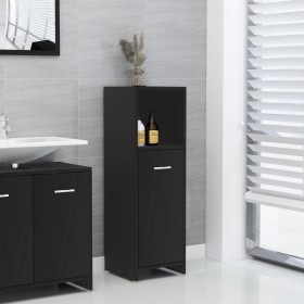 Armario de baño madera contrachapada negro 30x30x95 cm Armario de baño madera contrachapada negro 30x30x95 cm