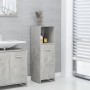 Armario de baño madera contrachapada gris hormigón 30x30x95 cm