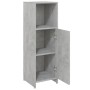 Armario de baño madera contrachapada gris hormigón 30x30x95 cm