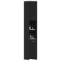Armario baño madera contrachapada negro brillo 30x30x183,5 cm