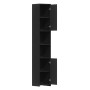 Armario baño madera contrachapada negro brillo 30x30x183,5 cm