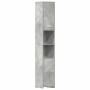 Armario baño madera contrachapada gris hormigón 30x30x183,5 cm