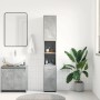Armario baño madera contrachapada gris hormigón 30x30x183,5 cm