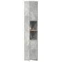 Armario baño madera contrachapada gris hormigón 30x30x183,5 cm