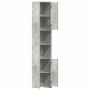 Armario baño madera contrachapada gris hormigón 30x30x183,5 cm
