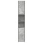 Armario baño madera contrachapada gris hormigón 30x30x183,5 cm