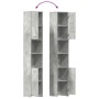 Armario baño madera contrachapada gris hormigón 30x30x183,5 cm