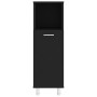 Armario de baño madera contrachapada negro 30x30x95 cm