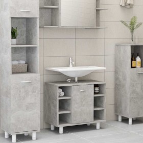 Armario de baño contrachapada gris hormigón 60x32x53,5 cm