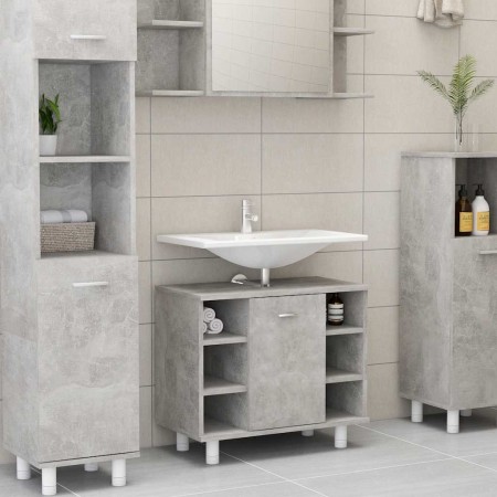 Armario de baño contrachapada gris hormigón 60x32x53,5 cm