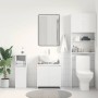 Armario de baño madera contrachapada blanco 60x33x61 cm