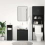 Armario de baño madera contrachapada negro 60x33x61 cm