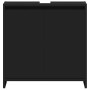 Armario de baño madera contrachapada negro 60x33x61 cm