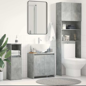 Armario de baño madera contrachapada gris hormigón 60x33x61 cm Armario de baño madera contrachapada gris hormigón 60x33x61 cm