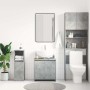 Armario de baño madera contrachapada gris hormigón 60x33x61 cm