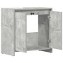 Armario de baño madera contrachapada gris hormigón 60x33x61 cm