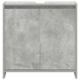 Armario de baño madera contrachapada gris hormigón 60x33x61 cm